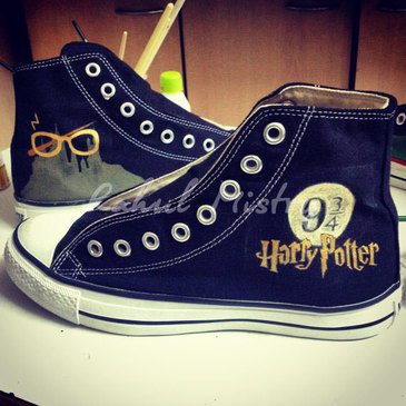 harry potter hand painted converse
